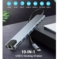 thumbnail image 3 of USB C Hub Ethernet HDMI Adapter, 10 in 1 USB C Docking Station with 4K HDMI, RJ45 Ethernet, SD/TF Card Reader, USB 3.0/2.0, PD 100W, USB C, LAN USB C Dongle for MacBook Pro/Air, iPad Pro, XPS, etc, 3 of 8