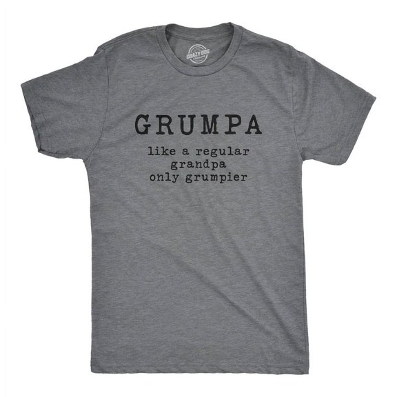 Velto Mens Grumpa Like Regular Grandpa Only Grumpier T-Shirt Grandfather Tee All Size S-5XL
