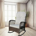 thumbnail image 2 of Outdoor Wicker Rocking Chair With Thick Cushion And Wide Seat Comfortable Patio Rattan Rocker For Garden Relaxation, 2 of 7