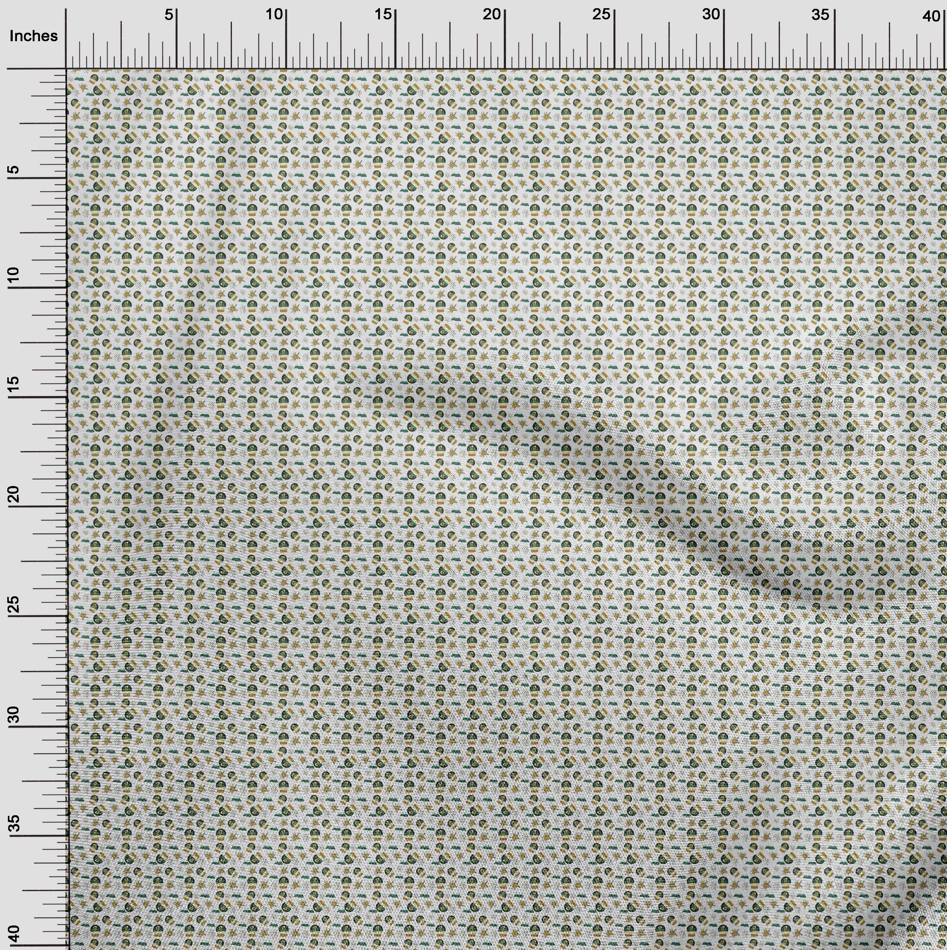 oneOone Cotton Cambric Dark Mustard Fabric Christmas Fabric For Sewing Printed Craft Fabric By The Yard 56 Inch Wide