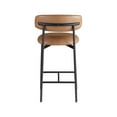 thumbnail image 6 of Meridian Furniture Lupita Cognac Vegan Leather Counter Stool (Set of 2), 6 of 8