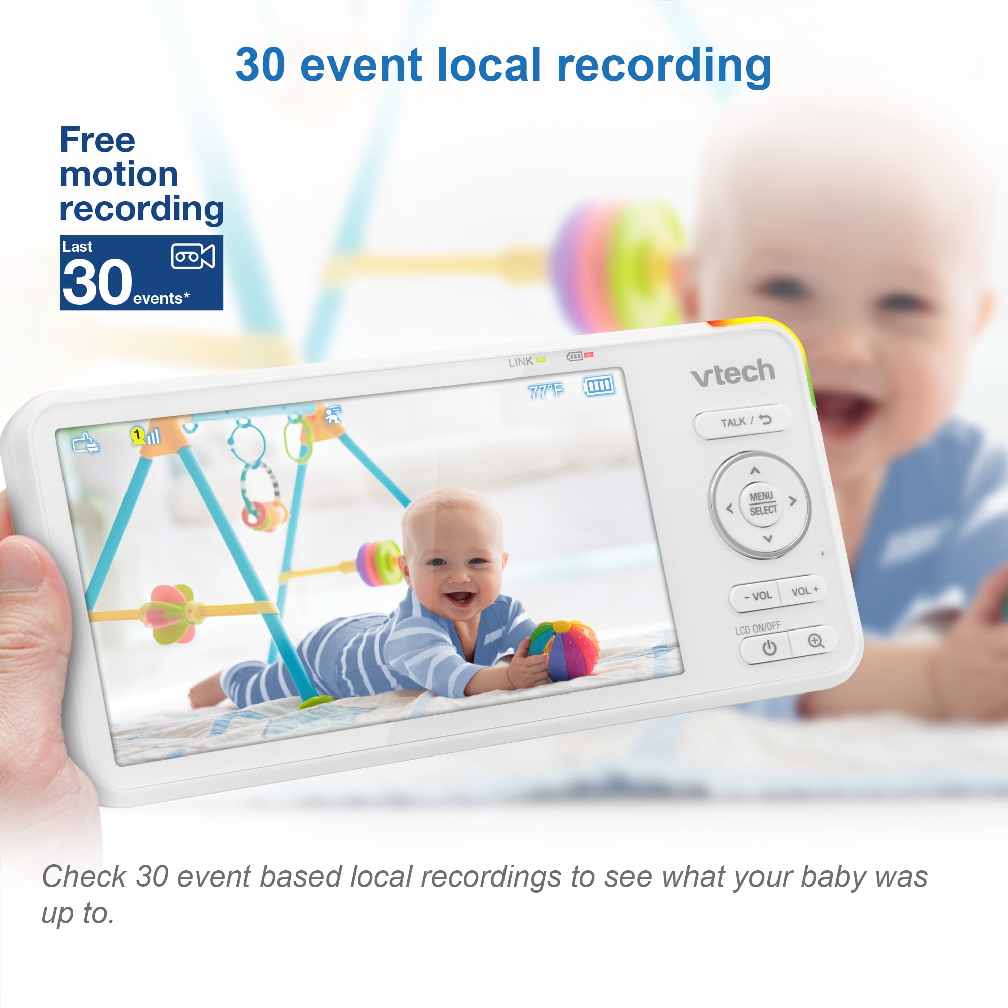 VTech RM5856-2HD Baby Monitor – 1080p Wifi, 5″ Screen + 2 Cameras, Night-Light, Remote Access