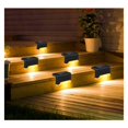 thumbnail image 3 of Paquete de 4 luces LED solares para escaleras, luz blanca de concha negra, Patio, valla, pared, paisaje, entrada, luces solares para valla, 3 of 4