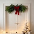 thumbnail image 6 of Christmas Door Swag with Bells Pinecones and Velvet Bow Artificial Hanging Christmas Decoration for Front Door Mirror Fireplace Mantel Indoor Holiday Decor, 6 of 6