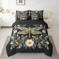 thumbnail image 2 of jejeloiu Rustic Botanical Floral 7-Piece Twin Bedding Sets,Wild Dragonfly Animals Bedding Comforter Set For Men Women Reversible, 2 of 8
