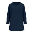 thumbnail image 5 of Perfectbot Women's 3/4 Sleeve Casual Blouses - V-Neck Smocked Cuffs Dressy Tops Spring Summer Shirts, 5 of 7