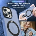 thumbnail image 6 of Designed for iPhone 15 Pro Max Case with Magnetic Invisible Ring Stand [Compatible with Mag-Safe] Translucent Shockproof Anti-fall Kickstand Slim Fit Phone Case Cover for Wowen Men,Grayblue, 6 of 6