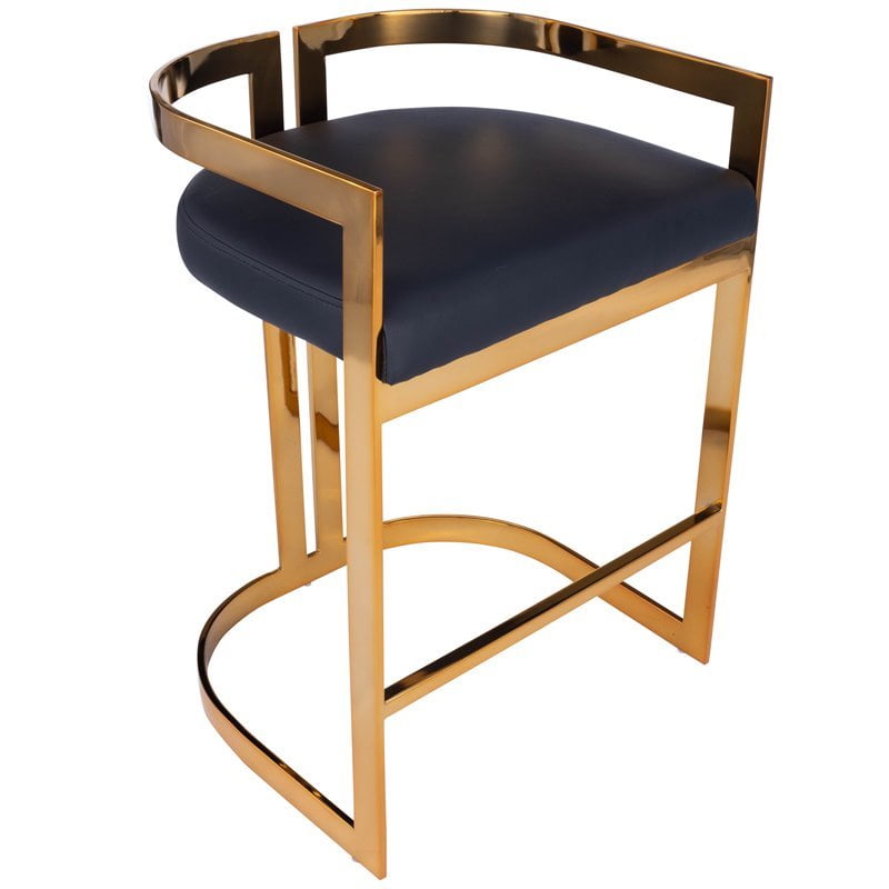 Faux Leather Counter Stool, Gold Leather Counter Stools