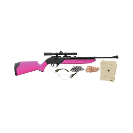 Crosman 760 Pink Pumpmaster 177 Caliber Air Rifle with Scope, Ammo, glasses and targets, (Best Predator Rifle Caliber)