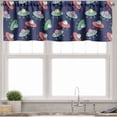 thumbnail image 3 of Ambesonne Galaxy Valance & Curtain, Flying Saucers UFO Cartoon, 55"x30", Navy Blue Multicolor, 3 of 7