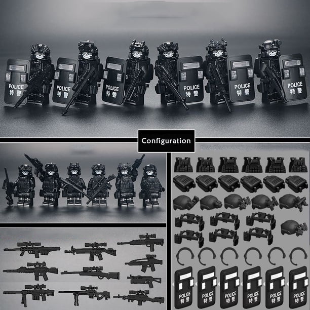 Juguetes Educativos : Construye Tu Lego Mundo Militar Con Nuevo Policía Especial Minifiguras Figuras De Fuerzas Armadas Bloques De Construcción