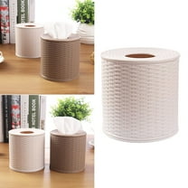 Worgeous  Round Tissue Holder Storage Rattan Paper Towel Barrel