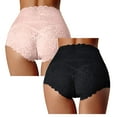 thumbnail image 1 of Calzones De Mujer Algodon Ropa Interior De Cintura Alta Para Mujer, Bragas Finas De Encaje Hueco, De Algodón Puro, Con Entrepierna y Vientre Grande, 2 Unidades, 1 of 5