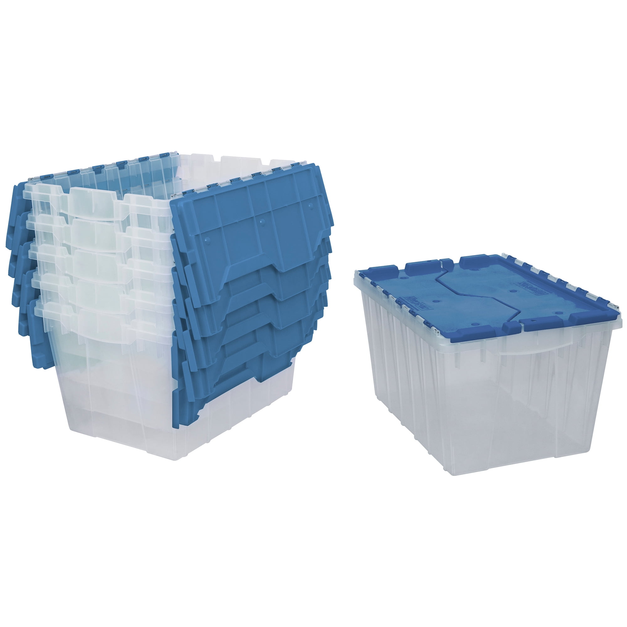 Akro-Mils 12 Gallon Clear Plastic Storage Container, Hinged Lid