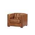 thumbnail image 4 of Crafters and Weavers Tuxedo Contemporary Leather Arm Chair in Light Brown, 4 of 5