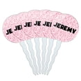 thumbnail image 1 of Jeremy Cupcake Picks Toppers - Set of 6 - Pink Speckles, 1 of 1