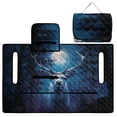 thumbnail image 5 of Xixirimido Golf Cart Seat Covers, Universal Golf Cart Seat Towel Blanket Quilted with 4 Pockets Fits for EZGO, Yamaha, Club Car & More 2-Seat Carts, Deer Forest Moon Night, 5 of 8