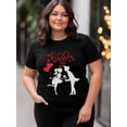thumbnail image 4 of Camiseta de mujer, camisetas de manga corta, camisetas casuales, camisetas de cuello redondo con corazones para San Valentín para mujer, 4 of 8