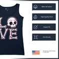 thumbnail image 6 of Love Text Skull Women's Tank Top Vivid Pink Bone Cute Gothic Skeleton Romance Art Valentine Spooky Halloween, 6 of 7
