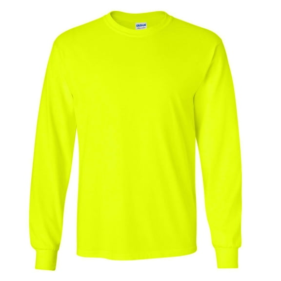 Adult Ultra Cotton 6 oz. Long-Sleeve T-Shirt - SAFETY GREEN - 2XL