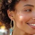 thumbnail image 3 of VEEDOFA Twisted Hoop Earrings for Women 14K Gold Plated 925 Sterling Silver - Cubic Zirconia CZ Chunky Hoops with Spring Clasp, Hypoallergenic Large Hoops, Gift Box, 3 of 8