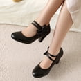 thumbnail image 4 of SACFOF Women's Low Kitten Heel Mary Jane Oxfords Pumps Comfortable Ankle Strap Dress Shoes with Bow, 4 of 6