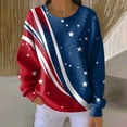 thumbnail image 2 of MEICHEN Women's America Flag Shirt Stripes Crew Neck Loose Casual Pullover USA 250th Anniversary Printed Casual Sweatshirt, 2 of 4