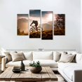thumbnail image 3 of Elephant Stock Sunset Mountain Biking Wall Art - Horizontal Multi Panel Canvas - Living Room Wall Decor - Sports Multi Panel - Black And Gray Decor - 75" x 48", 3 of 8