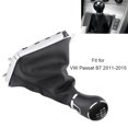 thumbnail image 1 of Pomo de palanca de cambios de 5 velocidades, negro, kit de palanca de cambios, funda de cuero para palanca de cambios, cubierta a prueba de polvo, repuesto para VW Passat B7 2011-2015 Unbranded QC02087, 1 of 7