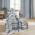 thumbnail image 2 of Sterling Birch Harbor Striped Organic Cotton Throw Blanket, Navy & White, 50" x 60", 2 of 9
