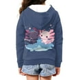 thumbnail image 4 of Chririnla Funny Cute Couple Axolotl Lightweight Zip Up Hoodie for Girls Long Sleeve with Pockets Comfy Casual Outerwear Teens Size 6-9, 4 of 7