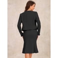 thumbnail image 3 of DARING DIVA Women's 2Pcs Suit Sleeveless Dress Crop Blazer Set M Black, 3 of 6