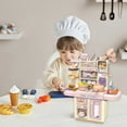 thumbnail image 2 of ChicYu 33 Piece Mini Kitchen Playset with Realistic Steam Lights Role Playing Game Includes Pretend Food Cooking Utensils Accessories Encourages Imaginative Play, 2 of 5