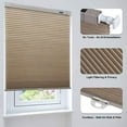 thumbnail image 2 of LazBlinds Cordless Cellular Shades, No Tools No Drill Light Filtering Honeycomb Shades Pleated Blinds for Windows, 22'' W x 64'' H, Mocha, 2 of 5