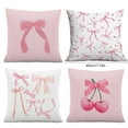 thumbnail image 3 of Uuiauoio 4 pcs Pink Bow Throw Pillow Covers, 18 x 18 Inch Soft Jacquard Cushion Case Decoration for Girl Gift Bedroom Holiday Home Sofa Couch, 3 of 9