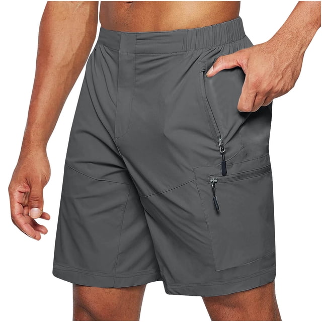 Augper Men's Overalls Shorts Beachwear Summer Thin Multi Pocket Swimming Trunks Casual Fit Five Point Sports Shorts Pants