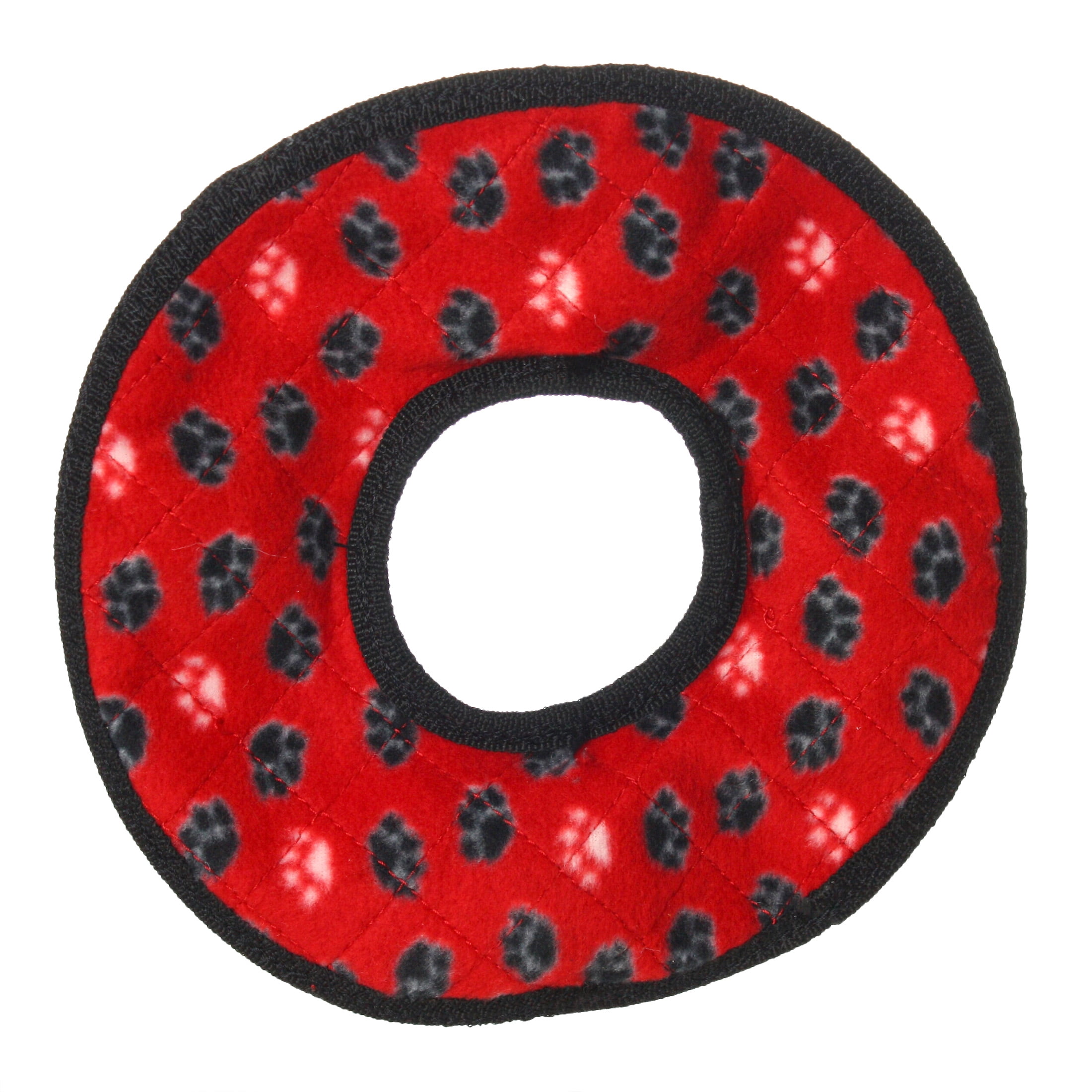 Tuffy No Stuff Ultimate Ring Red Paw Durable Squeaky Dog Toy