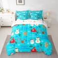 thumbnail image 2 of Homewish Cute Santa Claus 7pcs Bedding Comforter Set,Happy Christmas Queen Bedding Sets,Snowman Gingerbread Man Pattern Queen Sheet Sets For Girl,Microfiber Bedroom Decor Reversible, 2 of 8