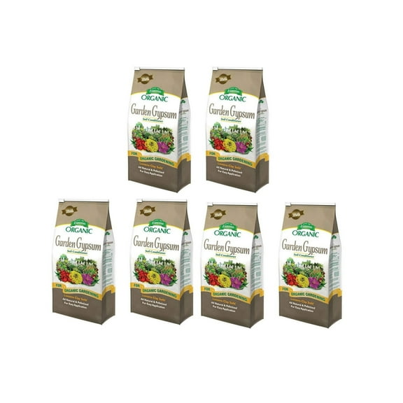 Espoma Organic Garden Gypsum Soil Conditioner, Loosens Clay Soils, for Organic Gardening, 6lb (Pack of 6)
