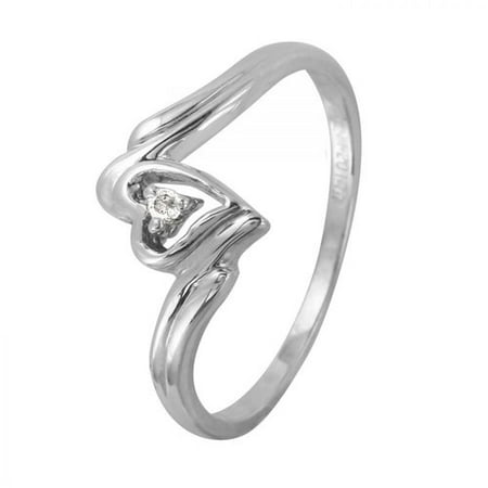 Foreli 0.01CTW Diamond 14K White Gold Ring