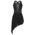 thumbnail image 3 of Alvivi Women Halter Neck Lyrical Ballet Dance Dress Modern Contemporary Figure Skating Costume Black XXL, 3 of 7