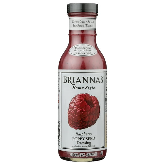 Pack of 6, Briannas Raspberry Poppy Seed Dressing, 12 oz