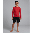 thumbnail image 2 of Real Essentials 4 Pack: Boys' Rash Guard Long Sleeve Swim Shirt UV Sun Protection Fishing & Swimwear Tops for Kids, 2 of 4