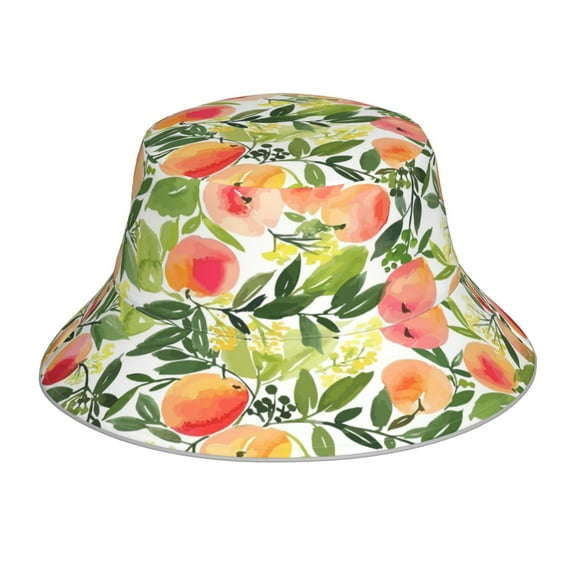 Balery Fruits Peach1 Sun Hats for Men Women Bucket Hat UPF 50 Buckey Hat Boonie Hat Foldable UV Protection Hiking Beach Fishing Summer