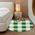 thumbnail image 3 of Green Plaid Round Area Rug 7 FT,Non Slip Living Room Area Carpet,Spring Summer Farmhouse Buffalo Checkered Washable Soft Circular Rug Non-Shedding Floor Carpet for Bedside Office Play Room Classroom, 3 of 9