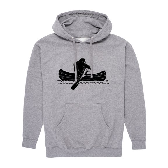 Instant Message - Sasquatch Canoe - Men's Pullover Hooded Fleece Sweatshirt