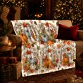 thumbnail image 3 of Watercolor Pumpkin Wreath Harvest, Peaceful Rustic Scene, Warm Flannel Blanket for Living Room and Bedroom with Detailed Artwork, Art Lovers Thanksgiving Gift, Rustic Home Decor, 3 of 9