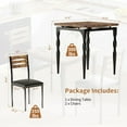 thumbnail image 2 of Homhougo Dining Table Set for 2, 3 Piece Dining Table and Chairs Set of 2, Dining Table Set with Spiral Table Legs for Small Spaces, Kitchen, Apartment, Brown, 2 of 7