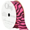 Offray Ribbon, Pink 7/8 inch Animal Grosgrain, 9 feet