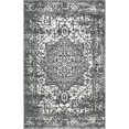 thumbnail image 1 of Unique Loom Richmond Medallion Border Rug  5' x 8' Rectangle Dark Gray/Ivory, 1 of 1